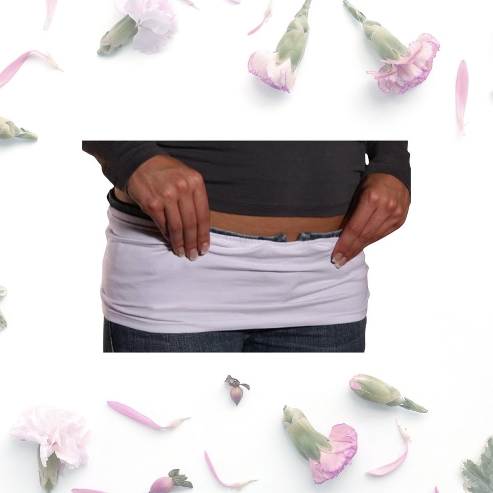 Belly Button Maternity Band Shirt Extender, White